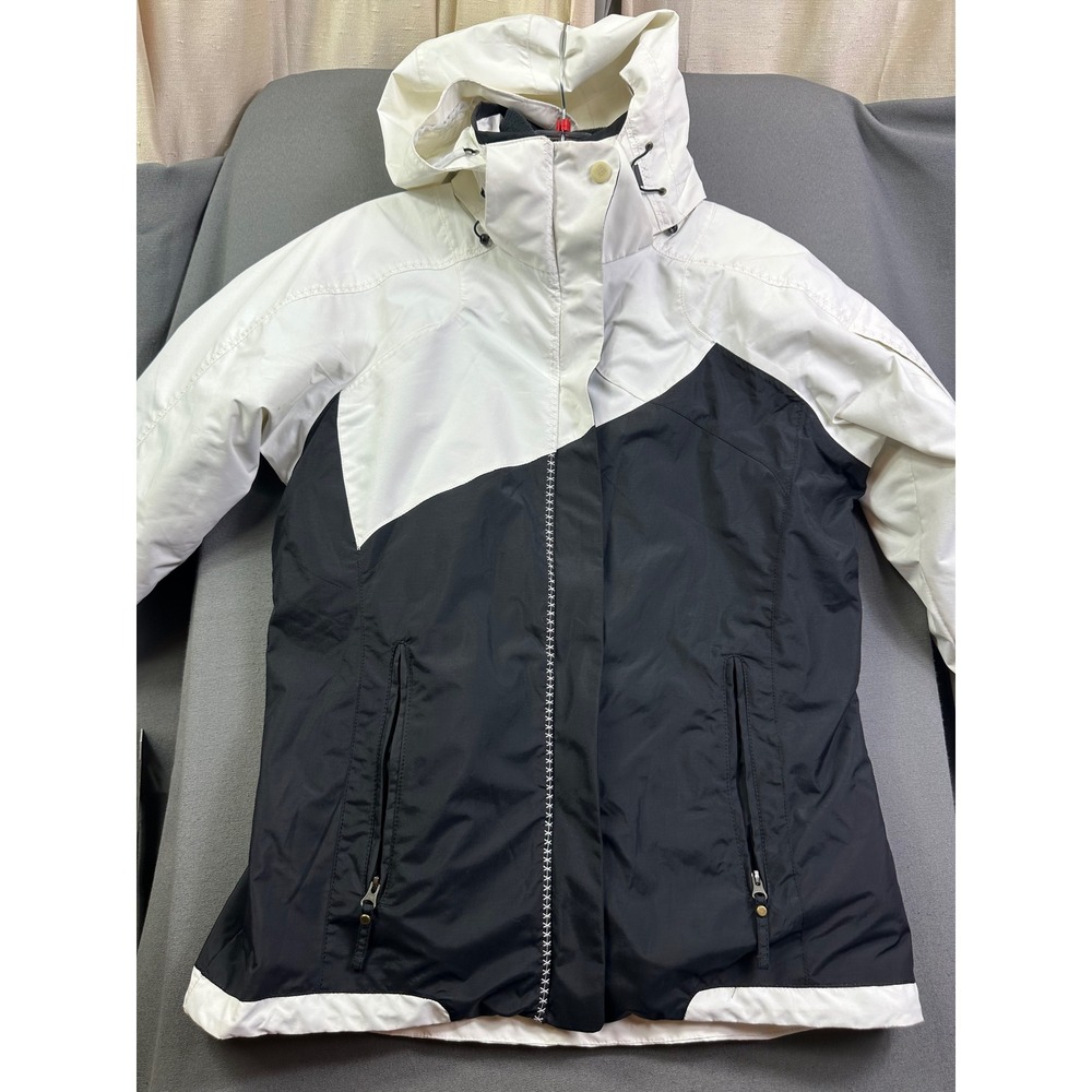 Columbia Omni-Tech Interchange Jacket Women Small Black‎ White Colorblock WL6611